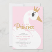 Roze Zwaan Baby Shower Kaart (Voorkant)