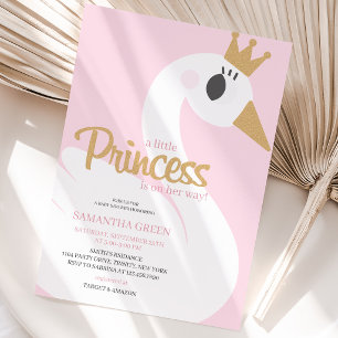 Roze Zwaan Baby Shower Kaart