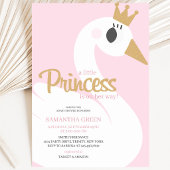 Roze Zwaan Baby Shower Kaart