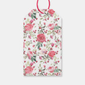 Roze Zwaan en Rozen Baby shower Dank u Label Cadeaulabel (Achterkant)