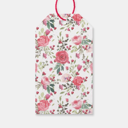 Roze Zwaan en Rozen Baby shower Dank u Label Cadeaulabel (Achterkant)