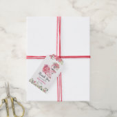 Roze Zwaan en Rozen Baby shower Dank u Label Cadeaulabel (Met Touw)