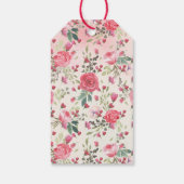 Roze Zwaan en Rozen Baby shower Dank u Label Cadeaulabel (Achterkant)