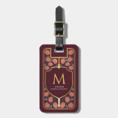 Roze Zwaard Schild Middeleeuwse Fantasy Monogram Bagagelabel (Voorkant verticaal)