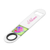 roze zwakkere haren groen speed flessenopener (Achterkant Gekanteld)