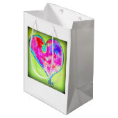 roze zwakkere harten medium cadeauzakje (Voorkant Gekanteld)