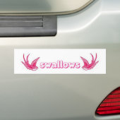 roze zwaluwen bumpersticker (Op auto)