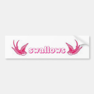 roze zwaluwen bumpersticker