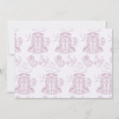 Roze Zwanen Toile de Jouy Meisje Foto 1e Verjaarda Kaart (Achterkant)