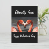 ROZE ZWANEN  VOOR ALTJD VALENTIJNSDAG FEESTDAGENKAART (Staand voorkant)