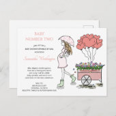 Roze Zwangere Baby-prinkle schoen per post Uitnodiging Briefkaart (Voorkant / Achterkant)
