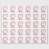 Roze zwangere buik baby shower schattig cadeaupapier (Vlak)