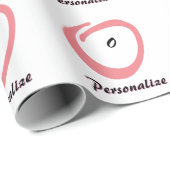 Roze zwangere buik baby shower schattig cadeaupapier (Rol Hoek)