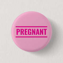 Roze zwangere ronde button 3,2 cm