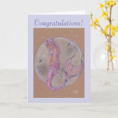 Roze zwangerschap een vrolijke felicitatie voor ni kaart (Gele Bloem)