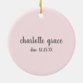 Roze Zwangerschap Ultrasound kerstfoto Keramisch Ornament (Achterkant)