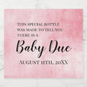 Roze Zwangerschaps Aankondiging Mousserende Wijn L Sparkling Wijnetiket (Enkel label)