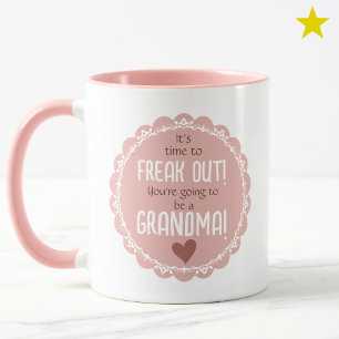 Roze zwangerschapsaankondiging nieuwe oma  mok