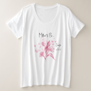 Roze zwangerschapsfeestje voor meisje grote maat t-shirt