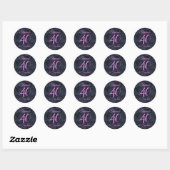 Roze Zwart 40 en Fabulous Verjaardagsgunst Ronde Sticker (Vel)
