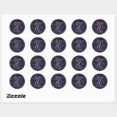Roze zwart 70 en sensationeel avontuur ronde sticker (Vel)