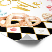 Roze Zwart Alice in Wonderland EAT ME Party Sign Poster (Hoek)