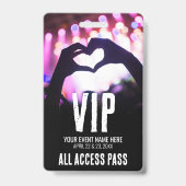 Roze Zwart All Access Event VIP Badge (Voorzijde)