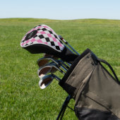 Roze zwart Argyle-logo Golfheadcover (Insitu)