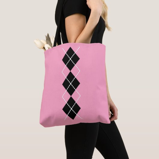 Roze Zwart Argyle Tot Tas (Dichtbij)