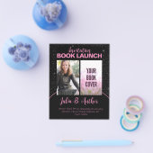 Roze & Zwart Auteur Boek Lancering Handtekening Ui Flyer (Enkel)