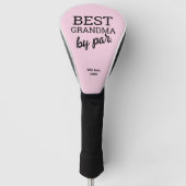 Roze zwart Beste oma door par Typografie Custom Golfheadcover (Voorkant)