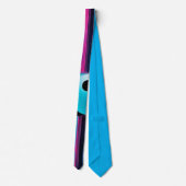 Roze Zwart Blauw Geometrisch Stropdas (Achterkant)