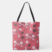 Roze zwart Blauwgroen wit flessenpatroon Tote Bag (Achterkant)
