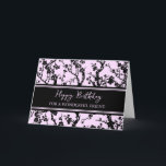 Roze Zwart Bloemen Vriend Verjaardag Kaart<br><div class="desc">en doordacht wenskaart voor de verjaardag van vrienden met roze en zwarte kersenbloesems en handgeletterde stijltekst.</div>