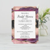 Roze Zwart Bourgogne Goud Vrijgezellenfeest Kaart (Staand voorkant)