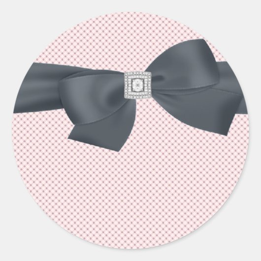 Roze Zwart Bow Elegante Sticker (Voorkant)