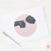 Roze Zwart Bow Elegante Sticker (Envelop)