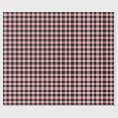 Roze Zwart Buffalo Plaid Tartan Cadeaupapier (Vlak)