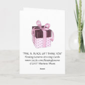 Roze & Zwart Cadeau Bedankt Card (Achterkant)