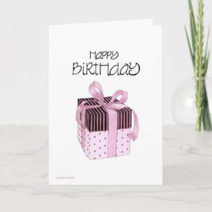 Roze & Zwart Cadeau Verjaardag Kaart