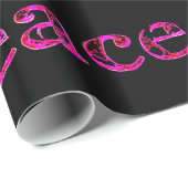 roze zwart cadeaupapier (Rol Hoek)