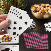 Roze Zwart Checker Diamant Patroon Pokerkaarten (Insitu)
