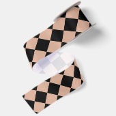 Roze Zwart Checker Diamant Patroon Satijnen Lint (Achterkant)