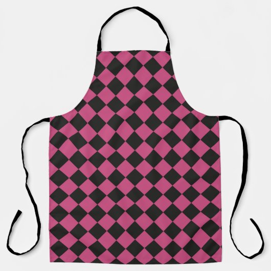 Roze Zwart Checker Diamant Patroon Schort (Voorkant)