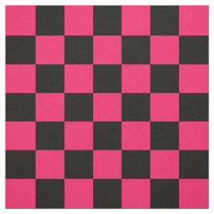 Roze Zwart Checker Patroon Textiel Stof