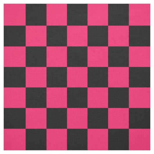 Roze Zwart Checker Patroon Textiel Stof (Swatch)