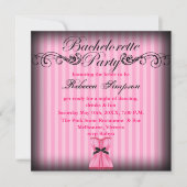 Roze & Zwart  chic Bachelorette Uitnodigen Kaart (Voorkant)