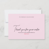 Roze Zwart Chique Pers Op Nail Display Kaart (Achterkant)