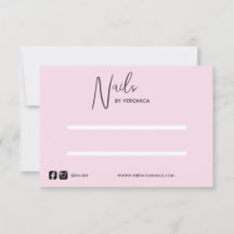 Roze Zwart Chique Pers Op Nail Display Kaart