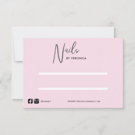 Roze Zwart Chique Pers Op Nail Display Kaart